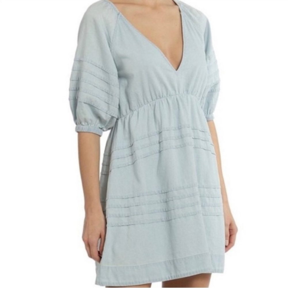 7 for all mankind | denim dress light blue size small
